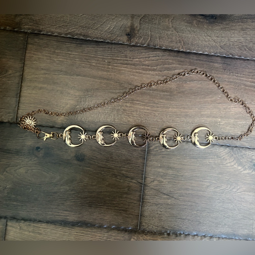 Gold-Tone Crescent Star Link Belt - Women Jewelry
